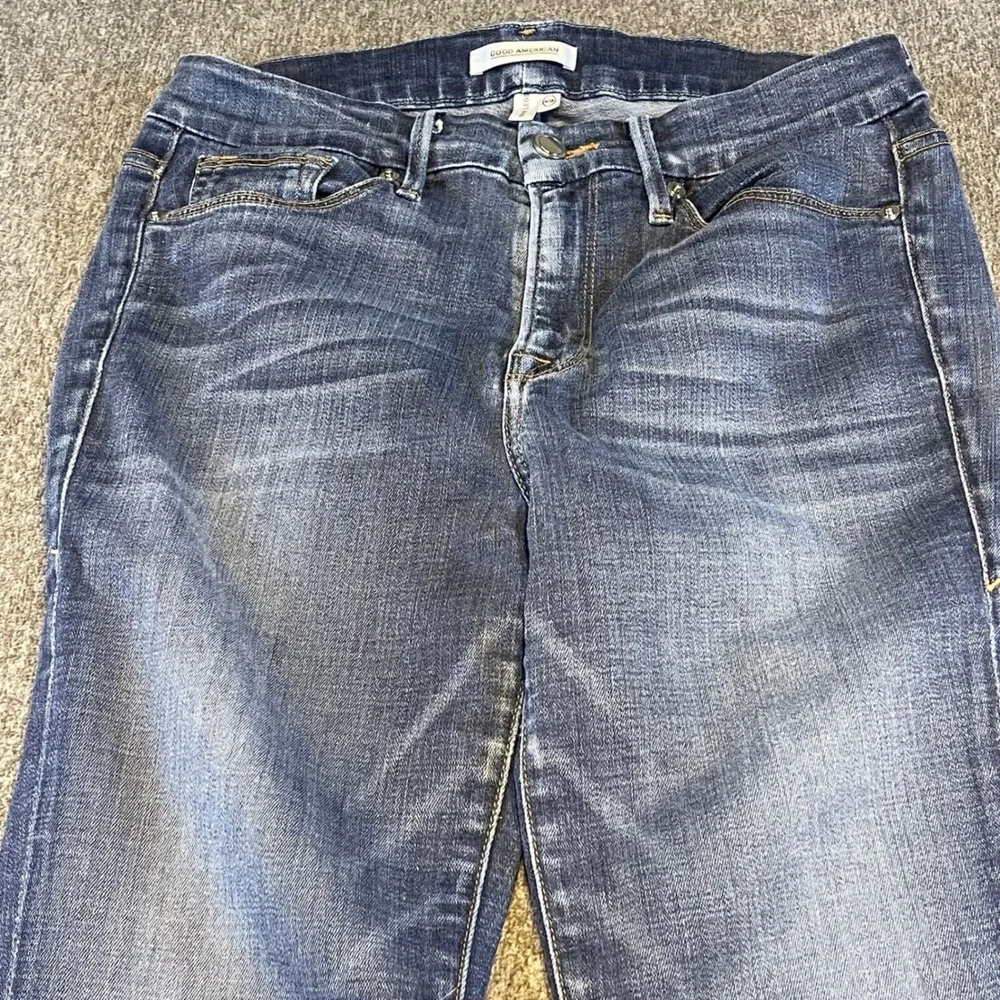 Good American Jeans Slim Fit‎ Frayed Hem Dark Wash Denim Mens Size